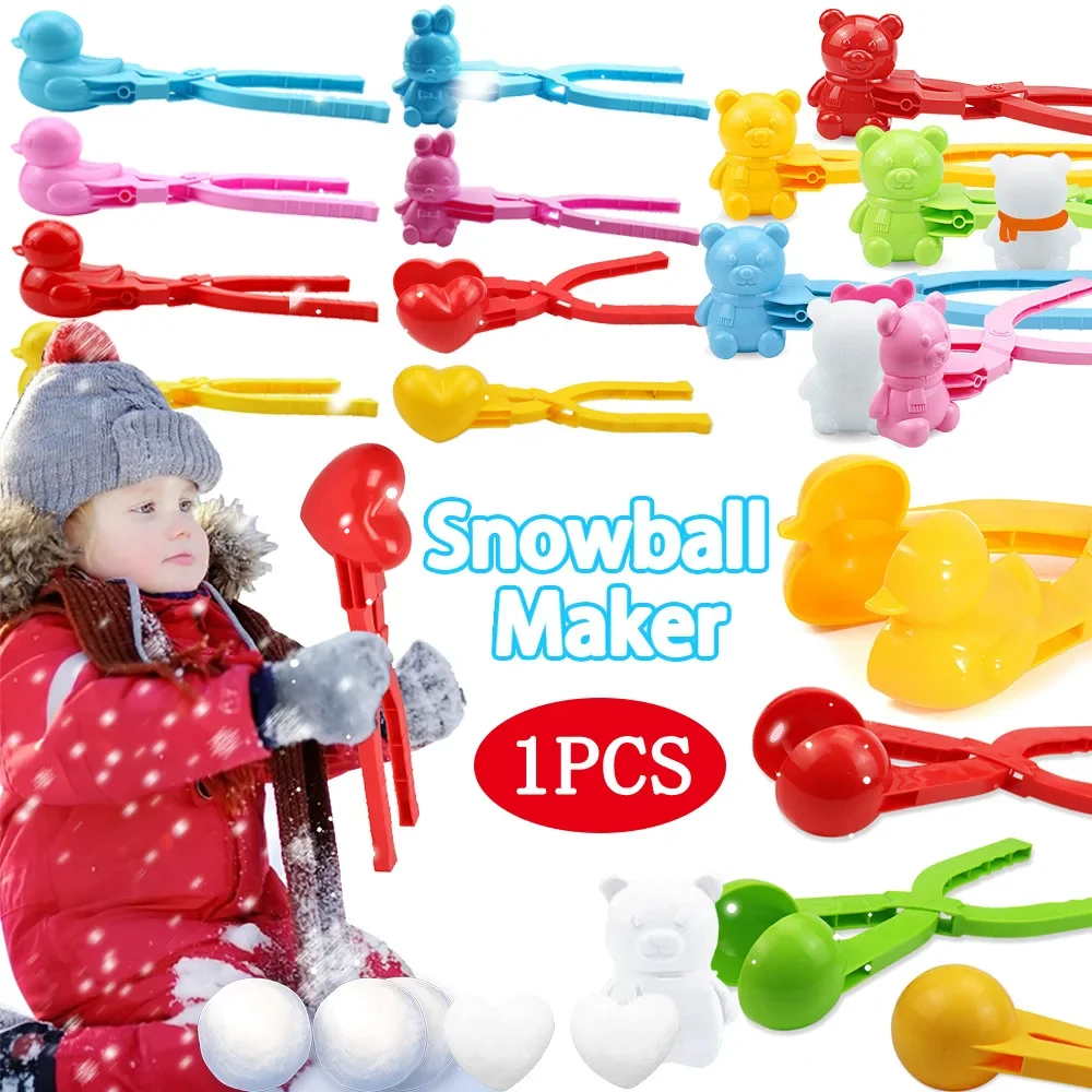 Children's Snowball Making Clip Adult Football Heart - shaped Clip Outdoor Snowball Mold, Beach Toy Sports Toy Snow Amusement