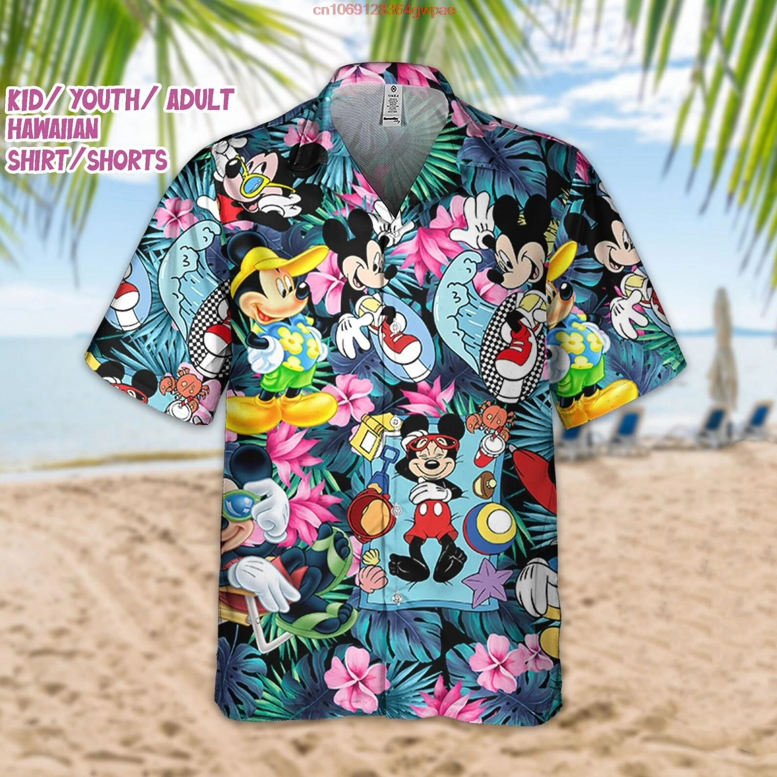 Disney Mickey and Friends Vacation Hawaiian Shirt Men's Women Short Sleeve Shirt Summer Disney Hawaiian Shirt Casual Beach Shirt