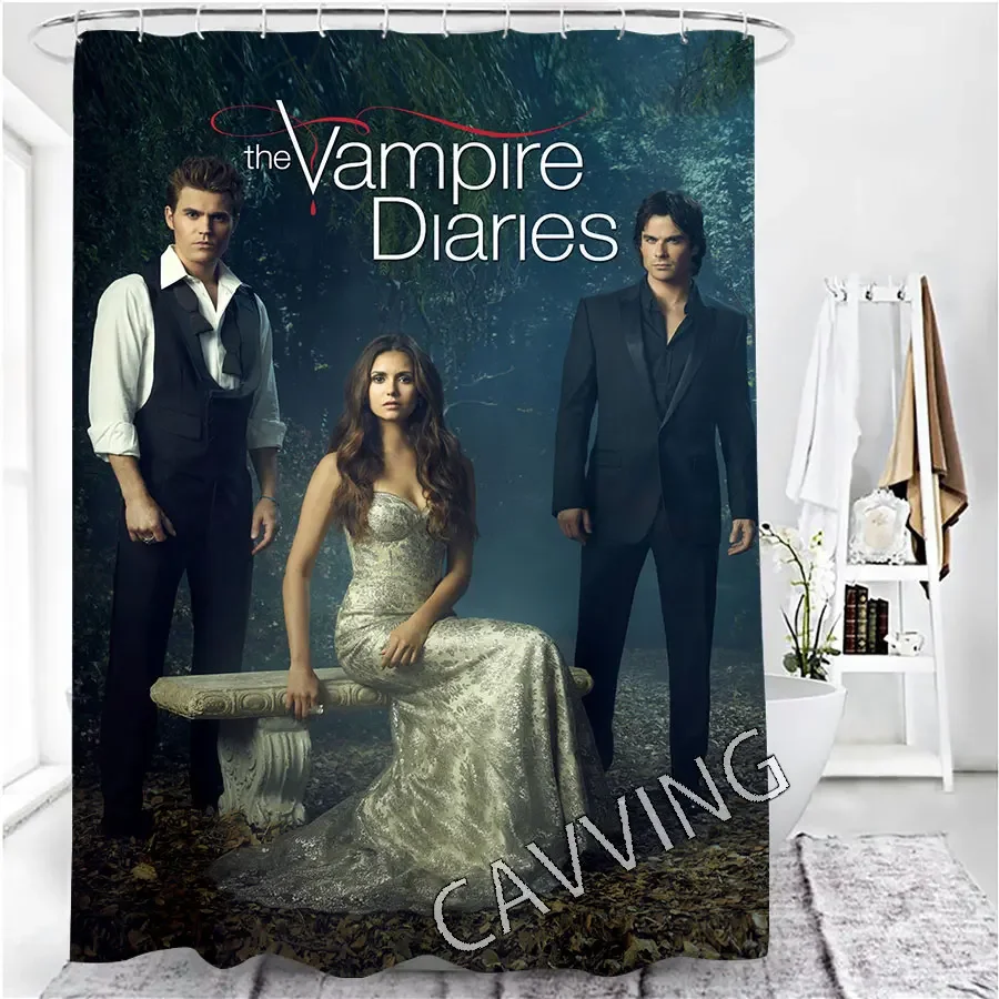 The Vampire Diaries 3D Printed  Shower Curtain Waterproof Bathroom Curtain Anti-slip Bath Mat Set Toilet Rugs Carpet Home  02