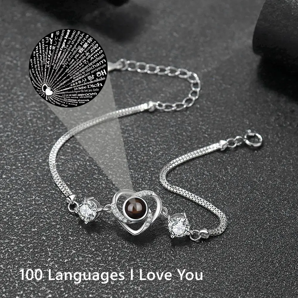 2023 Hot Custom Photo 925 Sterling Silver Projective Photo Bracelet for Women Personalized Charm femme Jewelry Fashion Gift