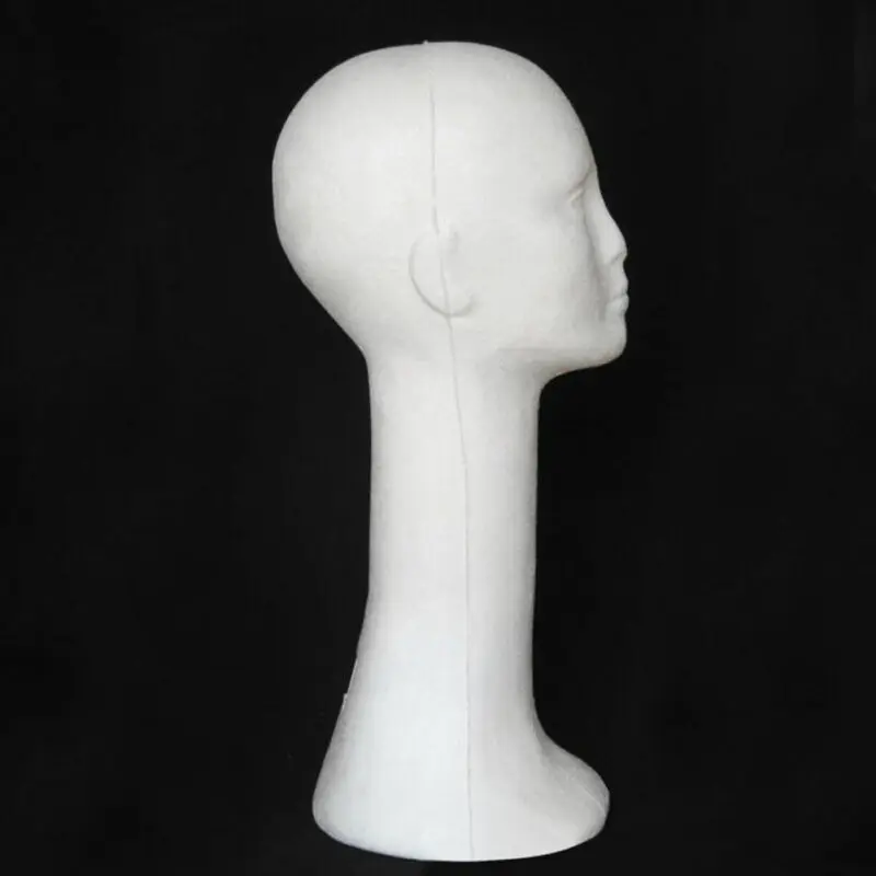 Unisex Styrofoam Head Foam Mannequin Head Model Long Neck Bubble Wig Hat Necklace Display Stand