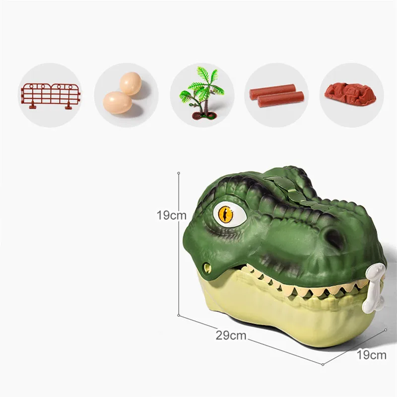 46Pcs/Set Dinosaur Figures Toy Models Dinosaur World Educational Toys With Storage Dinosaur Head Storage Box Boys Holiday Gifts