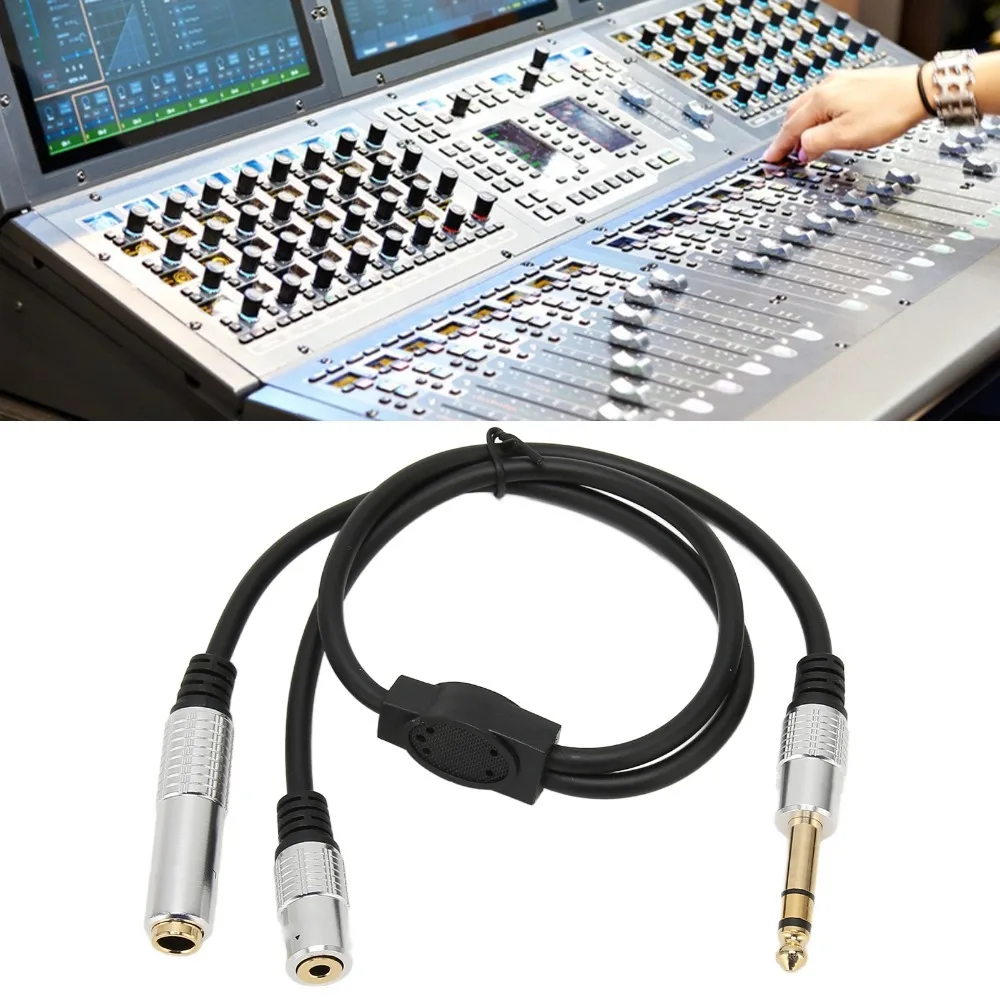 

Flexible 1 Split in 2 Sound Cable Plug and Play 0.5m / 1.6ft 1/4 Inch TRS Stereo Splitter Cable Audio Cable Recording Studio