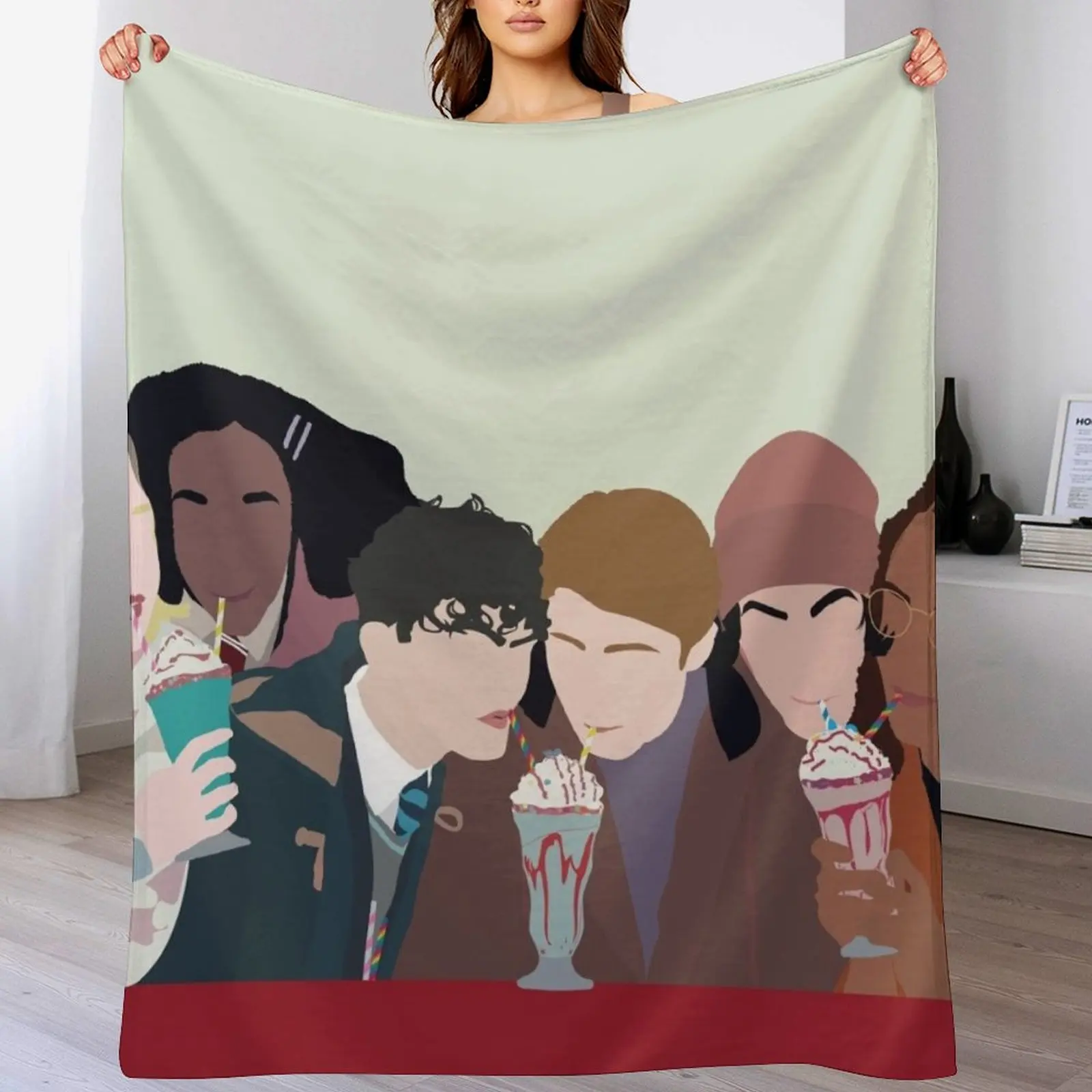 heartstopper gang minimal Throw Blanket Elegant Warm Throw Blanket for Hotel Home