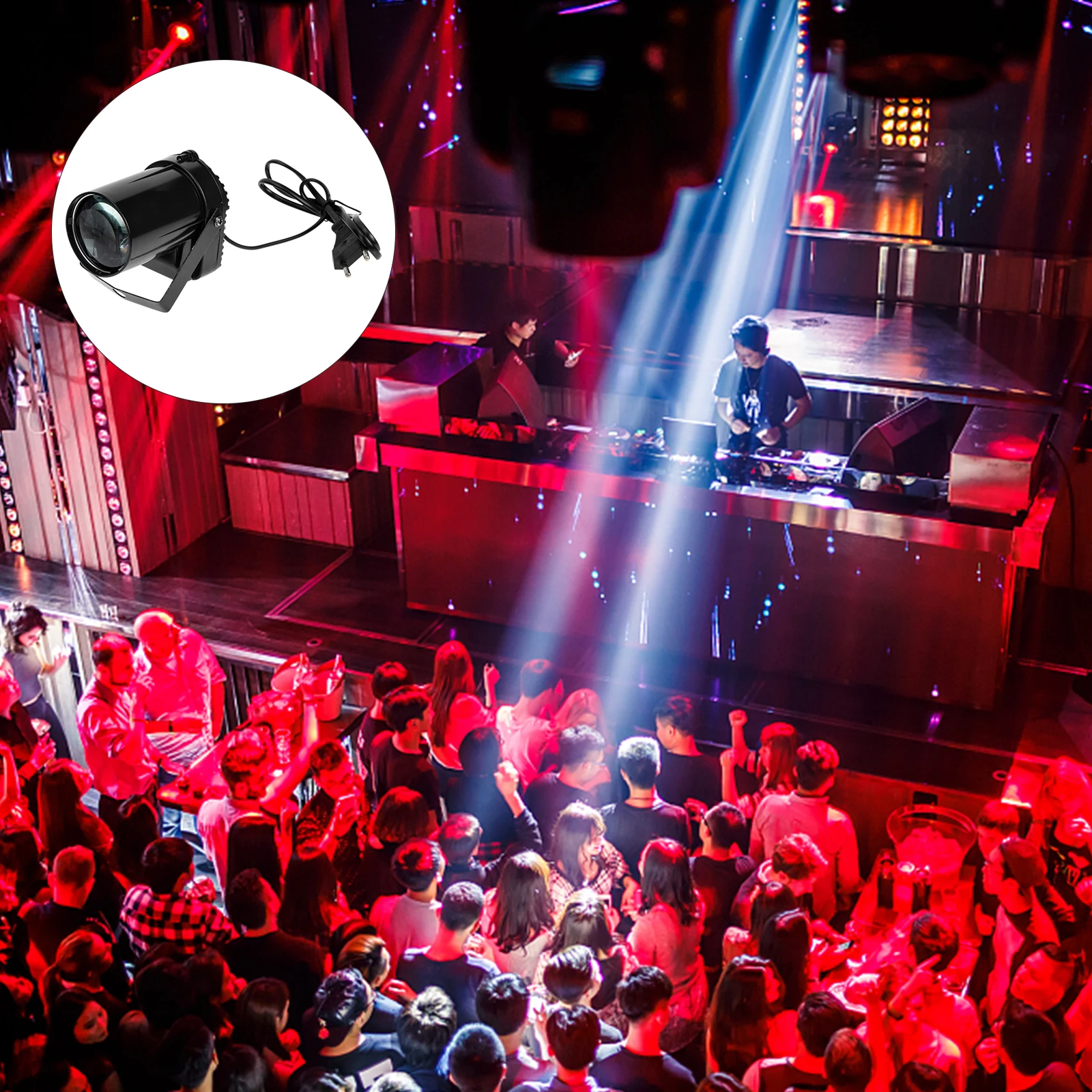 1セット赤色光回転ガラスボールスポットライト鏡面ktvバープロジェクターランプeuプラグdjステージライトパーティー照明ツール