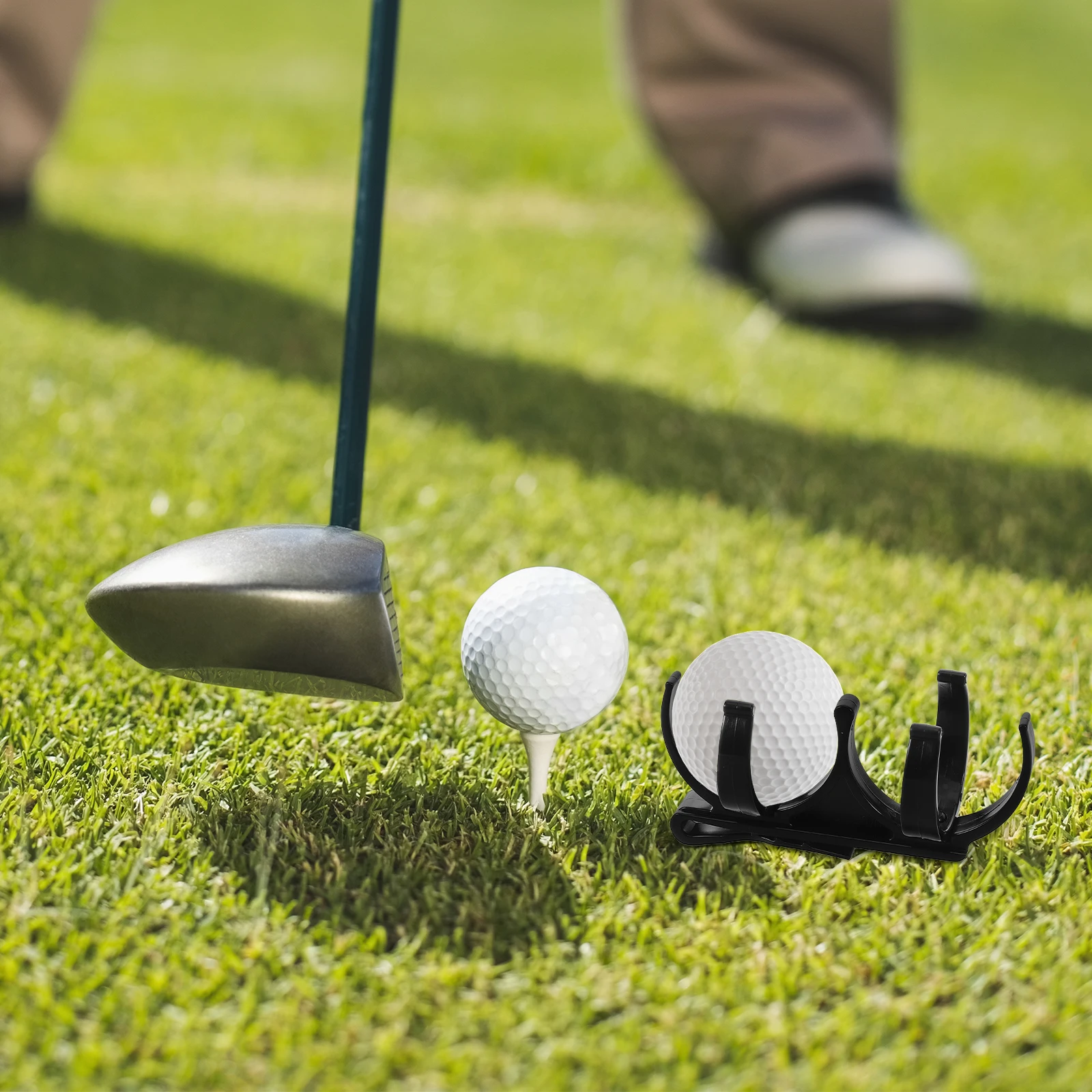 مشبك كرة جولف مزدوج قابل للدوران وقابل للطي وحامل بلاستيكي محمول لحزام حقيبة الجولف ومشابك قفاز منظمة سريعة الإصدار