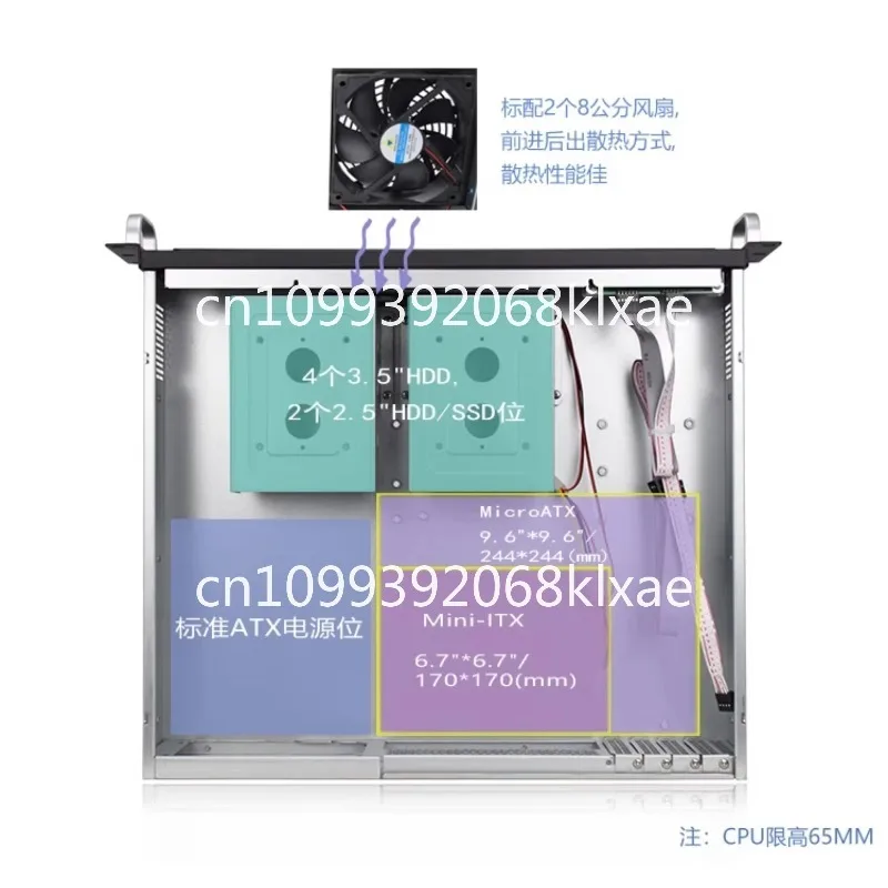 19 inch rack type 2U380 compact MATX main board monitoring equipment video server industrial control mainframe - view 5