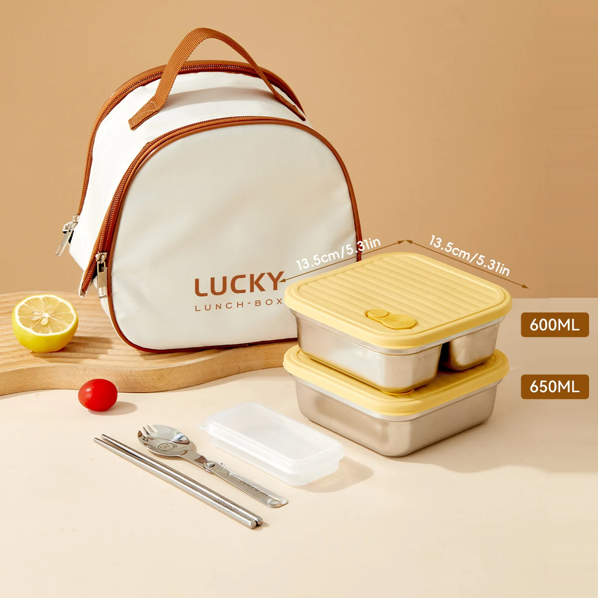 304 roestvrijstalen Bento-box met deksel Draagbare verzegelde verdeelde lunchbox voor kinderen Student School Fruitsalade Lunchcontainer