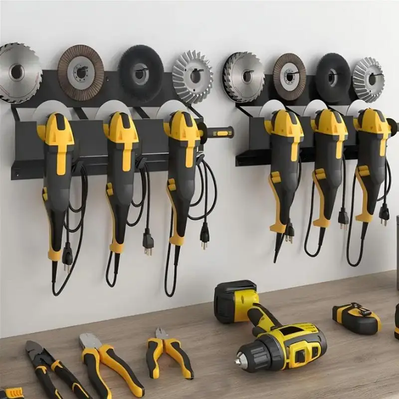 

Angle Grinder Storage Rack Wall Mount Angle Grinder Holder Stable Structure Storage Rack for Workshop Home Garage Backyard Store