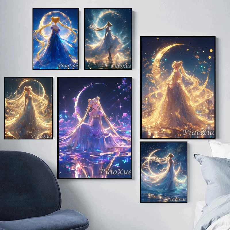 2024 New 5D DIY Sailor Moon Diamond Painting Kit young girl Diamond Embroidery Color Oil Painting Hand DIY Mosaic art home decor