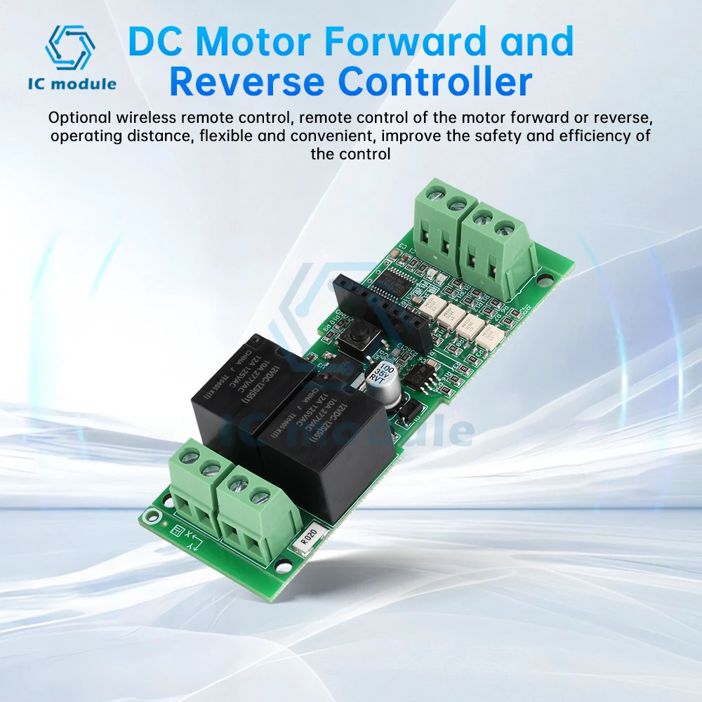 DC 12V 24V 10A DC Motor Forward and Reverse Controller Module Optional Wireless Remote Control Board