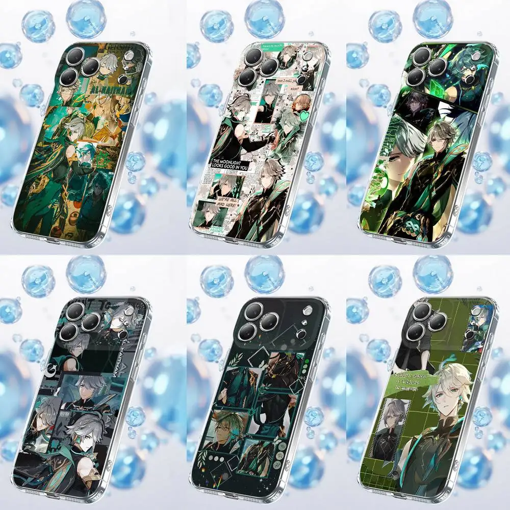 

G-Genshin Impact Alhaitham Phone Case For iPhone 17,16,15,14,13,12,11 Plus,Pro,Max,Plus,E,SE4,Air,Mini Transparent
