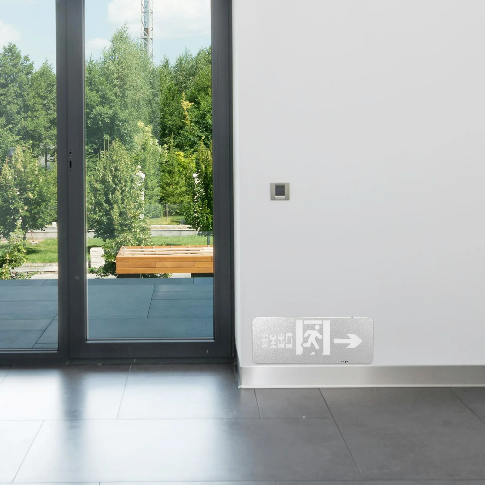 Знак выхода безопасности из нержавеющей стали, подвесной светодиодный индикатор аварийного освещения, аварийная лампа для безопасности общественного бизнеса