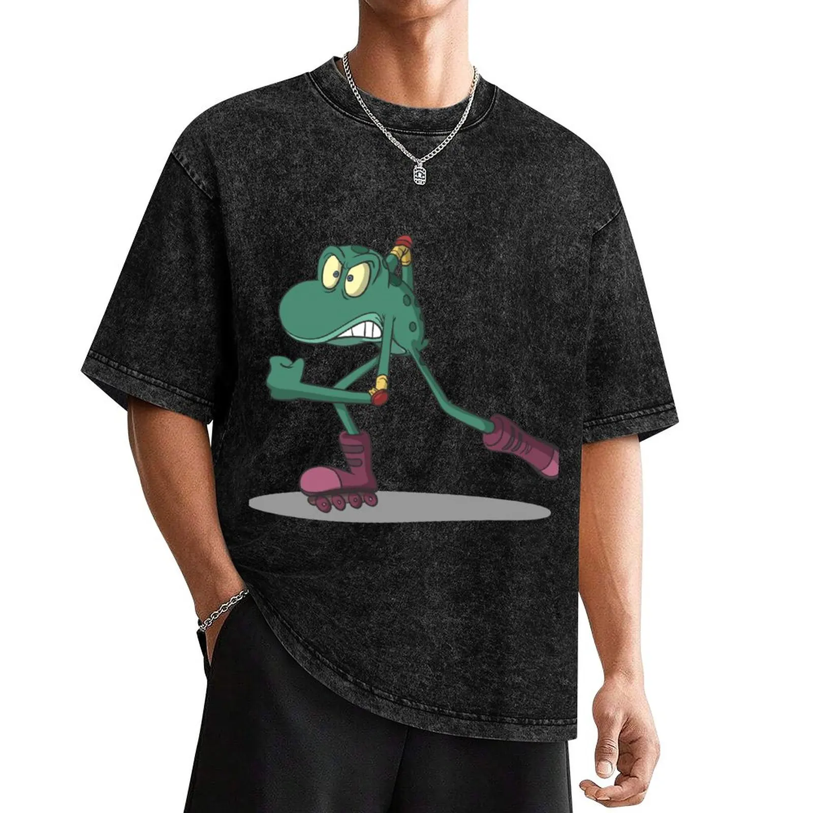 

Frog on inline skates T-Shirt summer top customs design your own anime stuff T-shirts for men cotton