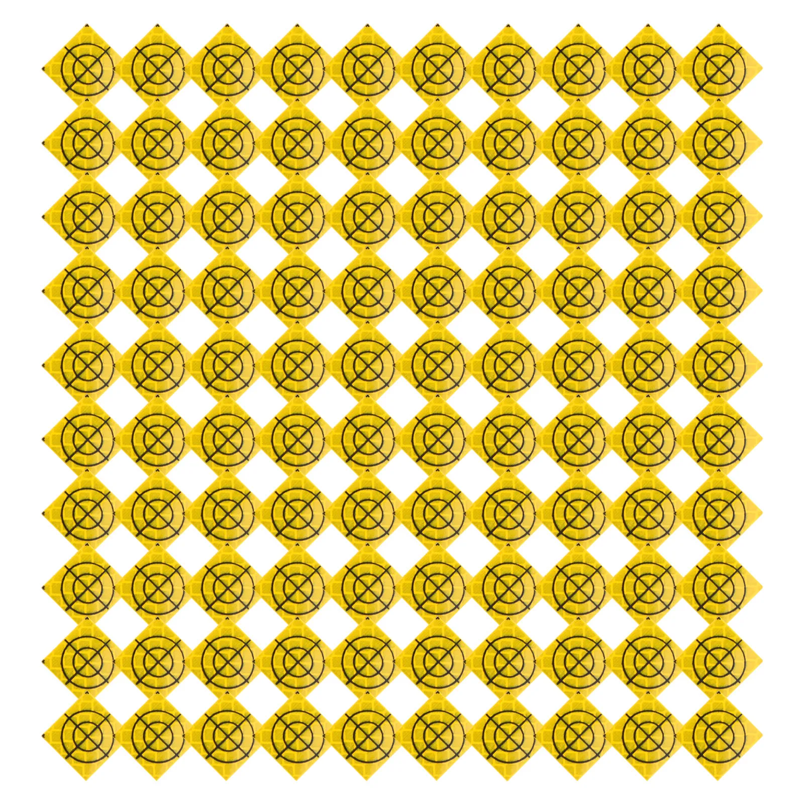 100Pcs Yellow For Acrylic Total Station Reflector Tape 30 40 50 60mm Reflective Sheet For Surveying For Bridge Tunnel Monitoring