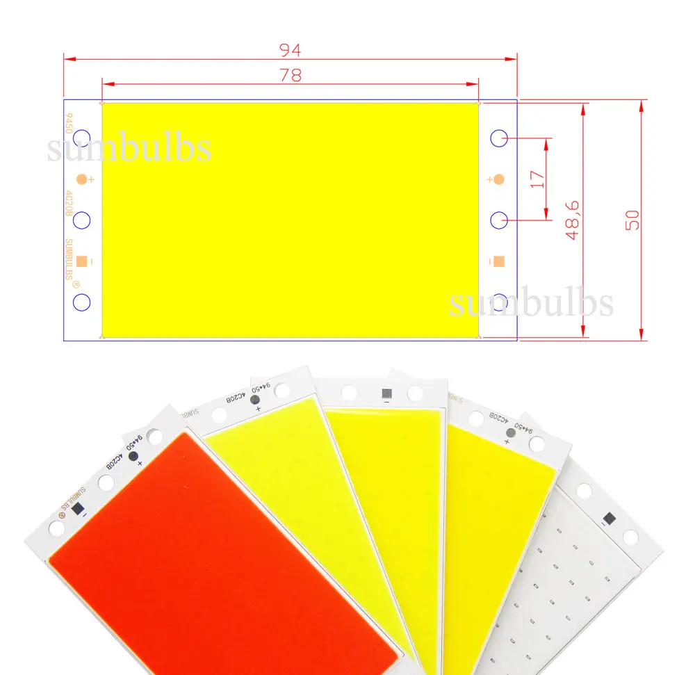 Dimmbare DC 12V COB LED Panel Licht 94x50MM 15W Ultra Helle Warme Natürliche Kaltweiß Blau Streifen Lampe mit RF Fernbedienung – Detail 4