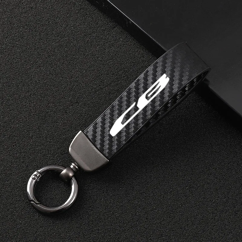 New fashion motorcycle carbon fiber leather rope Keychain For Honda CB125R CB150R CB190R CB250R CB300R CB400 CB500X CB500R CB