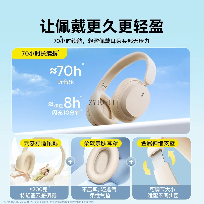 *Headset Bluetooth Headset Wireless Noise Cancelling Headset Computer Girl Earmuff Wired