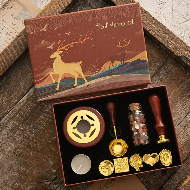 High Quality Wax Sealing Stamp Set,Widely Used Practical Exquisite Sealing Stamp Kit Rust Prevention Retro with Replaceable Head