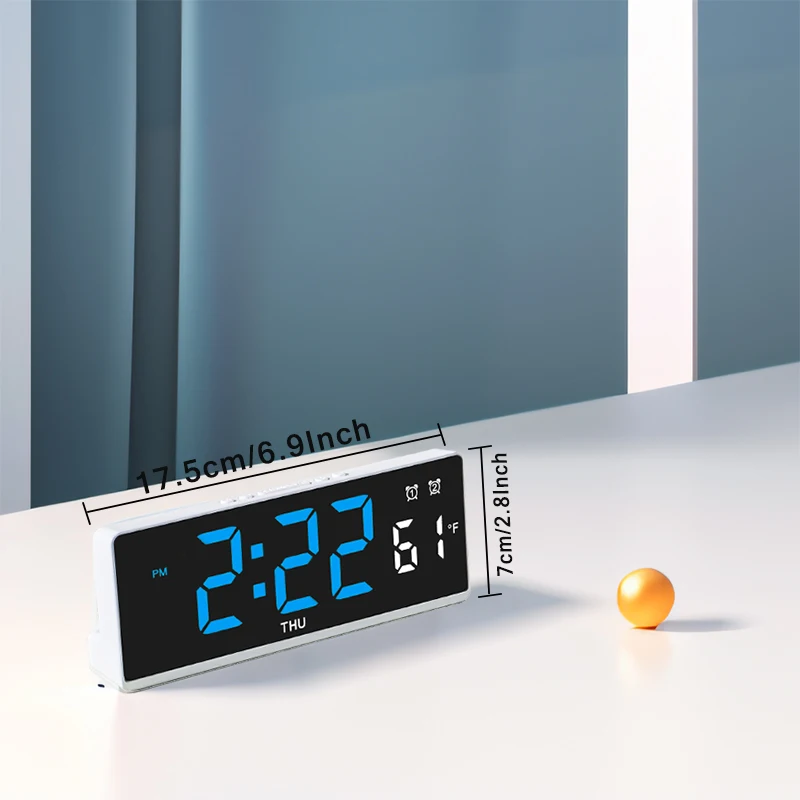 Digital Alarm Clock Desk Electronic Clock with Temperature and Week Display for Bedroom Office Decoration Niditon