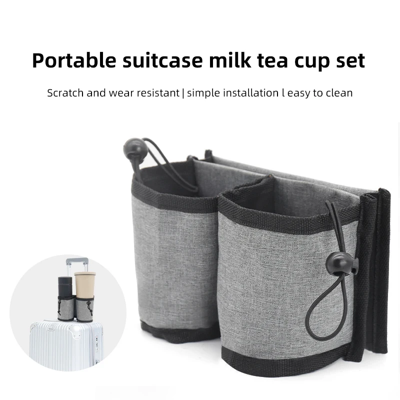 Luggage Travel Cup Holder Bag Portable Drink Bottle Holder Traveler Accessory Roll on Suitcase Handles