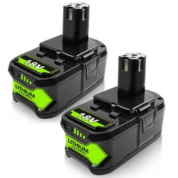 2pcs 18V 6Ah Battery For RYOBI P108 One+Plus Battery 18V Lithium-Ion Replacement Battery P102 P103 P107 P109 Cordless Tools