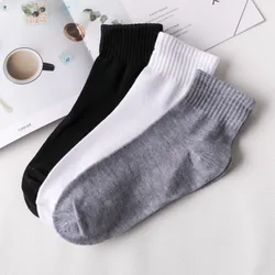 1 Pairs to 3 Pairs New Men's Summer Breathable Mid tube Socks Men Black White Solid Sports Socks Women Four Seasons Cotton Socks