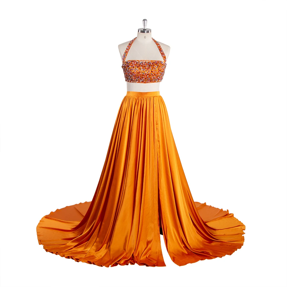 

Hand Beads Top with Maxi Skirt 2 Piece Set Gown Birthday Dresses for Special Occasions YEWEN