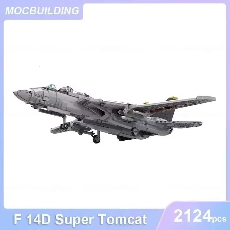

Fighter F 14D Super Tomcat Model MOC Building Blocks DIY Assemble Bricks Aircraft Educational Creative Xmas Toys Gifts 2124PCS
