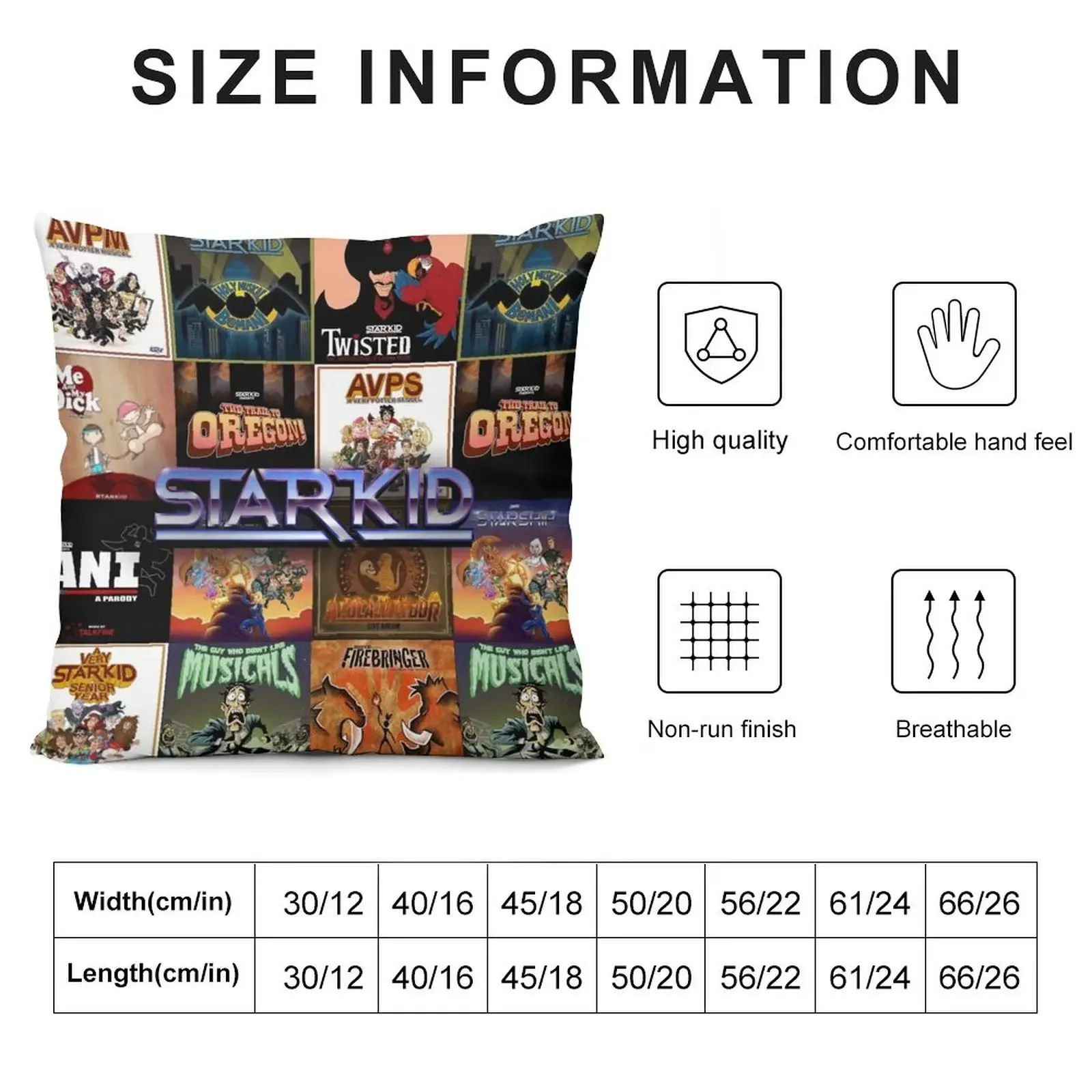 Starkid Musicals Throw Pillow Christmas Covers For Cushions Cushions For Decorative Sofa Cushion Child Sofa Covers pillow