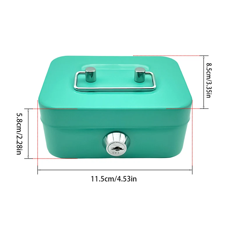 Mini Money Safe Box Cash Box Metal Key Money Bank Small Security Lock Box Portable Sturdy Lockable Coin Boxes For Kids Adults