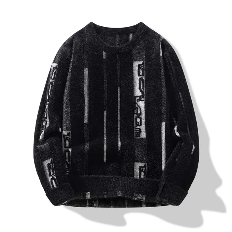 Men's Casual Knit Sweater Pullover Streetwear Fashion Warm Solid Color Male Top for Spring Autumn Hombre Sweat-shirt Men Clothin