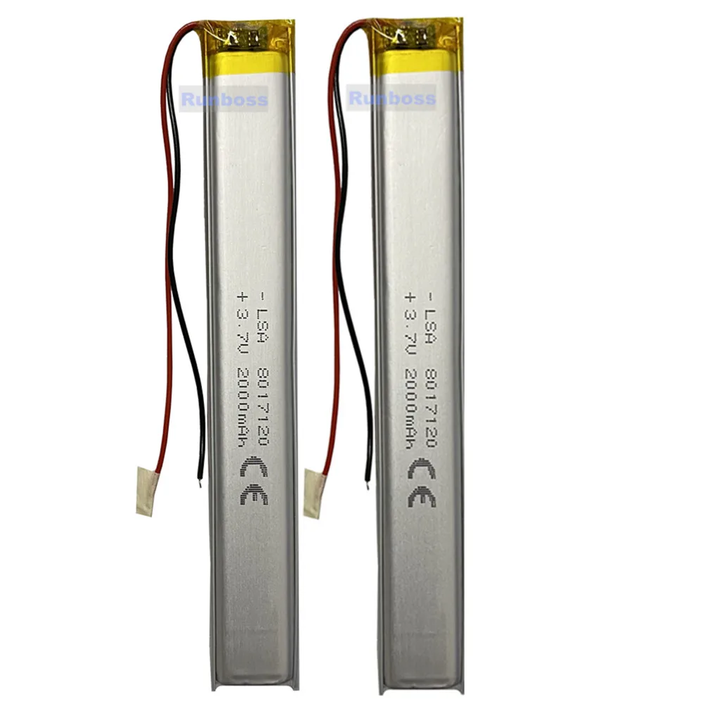 1-10pcs 8017120 3.7V 2000mAh Li-Polymer Battery For light point reading pen wardrobe light emergency light water replenisher