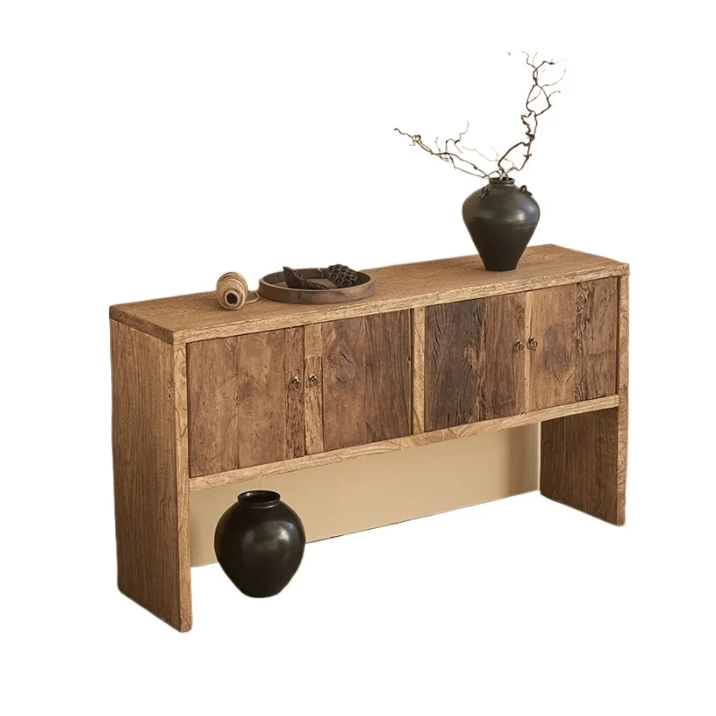 

Wabi Sandy Wind Medieval Re tro Door Dinin g Side Cabinet Low Cabi net Homestay Living Room Entrance Ca binet