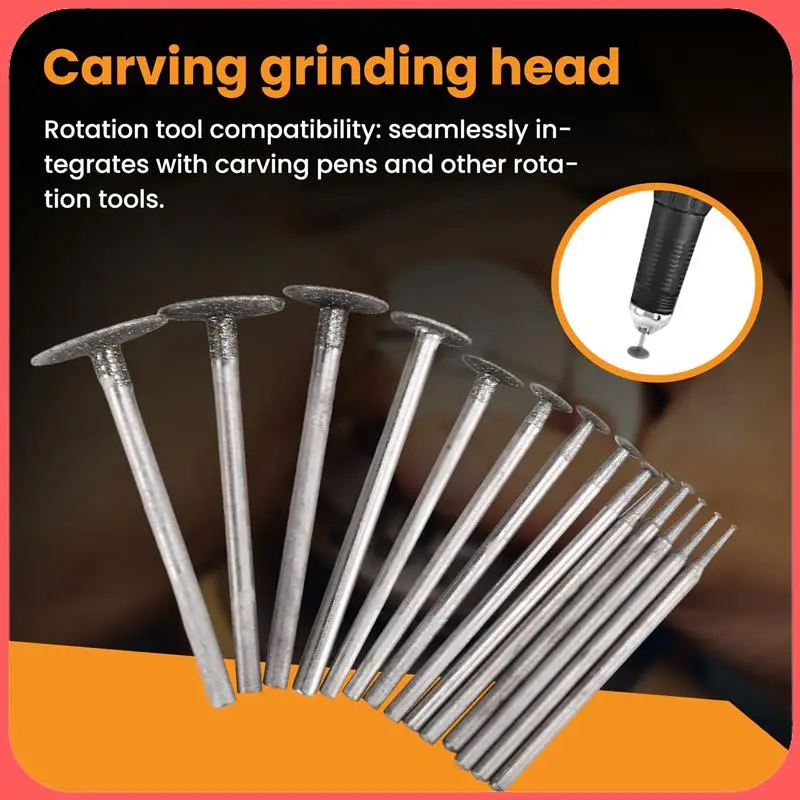 

A76I-14PCS Diamond Stone Grinding Bits - 3/32 Inch Shank For The Customizer, High-Precision Rotary Tool Accessories