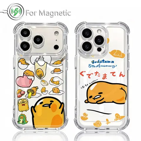 IPhone Case Cute G-gudetamas Magnetic Phone Case for iPhone 18 17 16e 16 15 14 13 12 11 Air Plus Mini Pro Max XSMax Clear Anti Fall Cover
