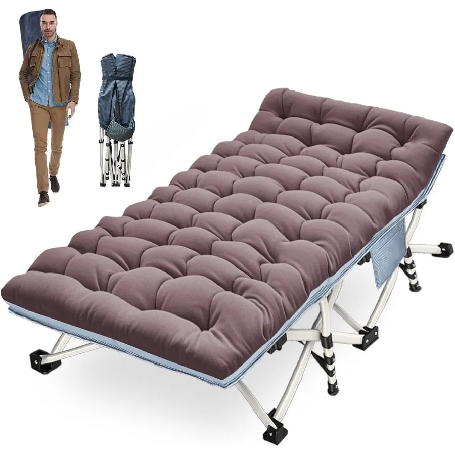 

XXL Camping Cot Oversize Sleeping Cot with Comfortable Mattress Extra Large Camping Cots for Adults Cot Bed Include Carry Bag P