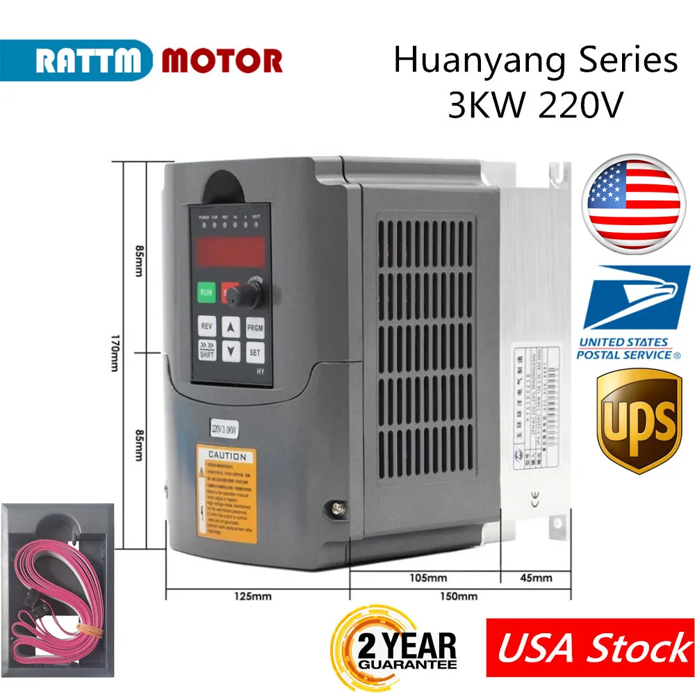 

【EU Stock】CNC Spindle Motor Speed Controller 220V 3KW HY VFD Variable Frequency Drive 1HP Input 3HP Output Inverter Converter