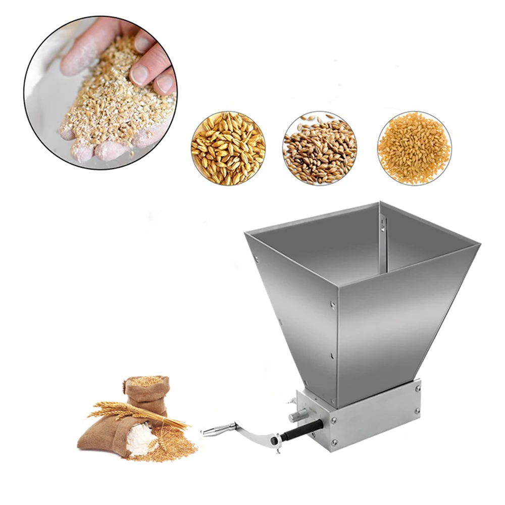 

Homebrew 2 Rollers Barley Malt Mill Grinder Crusher Stainless Steel Powder Grain Grinder for Home Beer Brewing