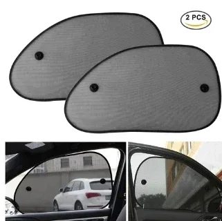 2pc Car Window Sunshade Cover Sun UV Protection Auto Front Rear Black Window Curtain Side Glass Mesh Sunshades Accessories