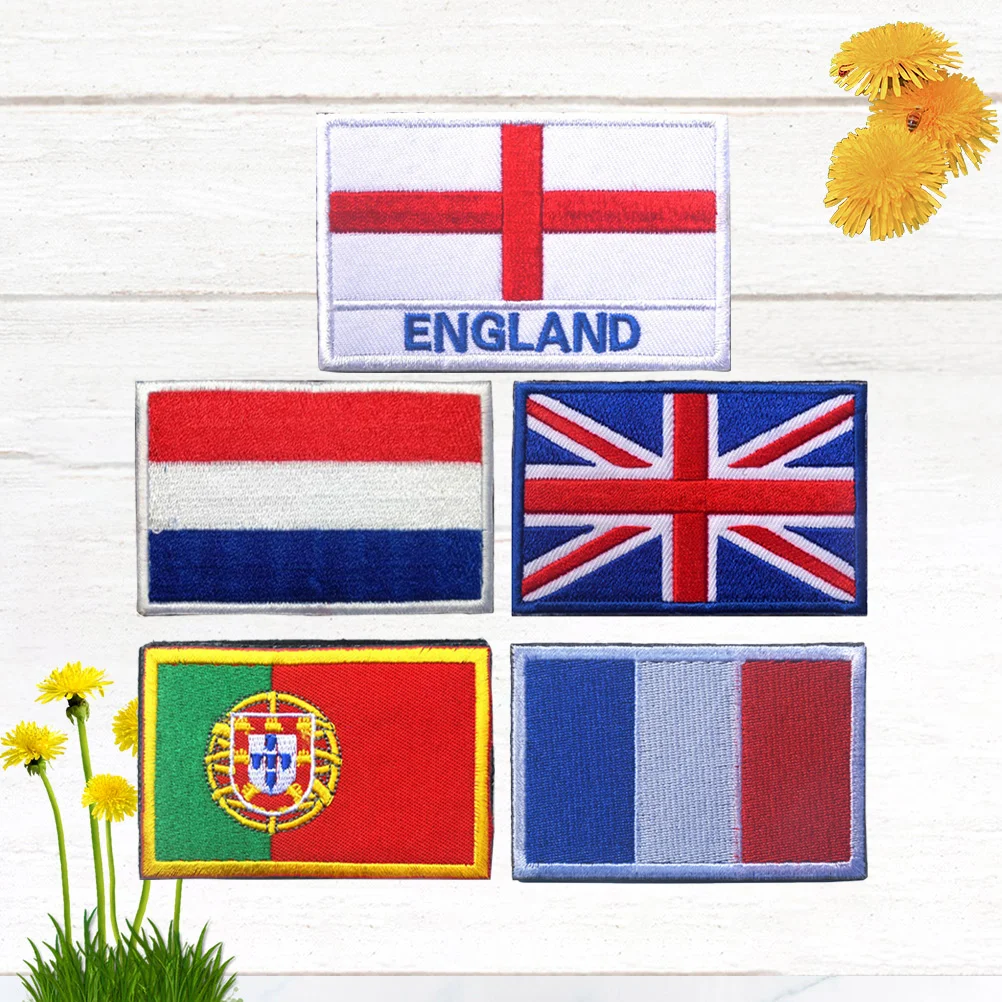 

National Flag Embroidery Cloth Patches Badge Accessories Sports Embellishments Craft Projects No Harm Skin Decorate Repair