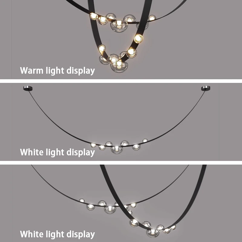 Imagem -05 - Sandyha-lustres Led de Couro para Home Decor Suspensão Design Lusters Sala Hall Villa Pendant Lamp