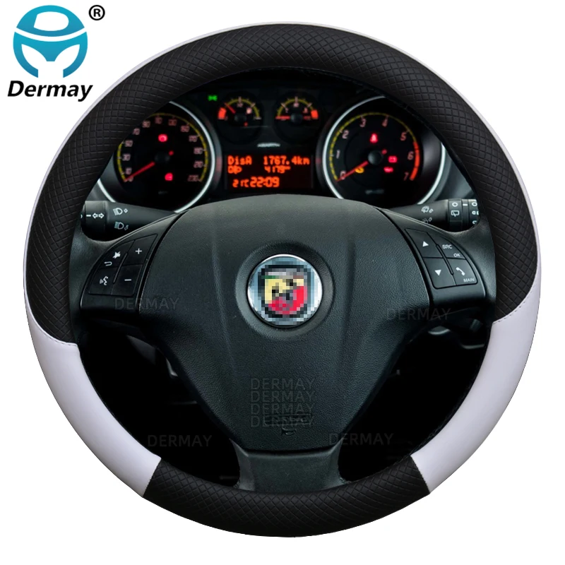 for Fiat Grande Punto Avventura Urban Cross Abarth Punto Car Steering Wheel Cover PU Leather 100% DERMAY Brand  Auto Accessories