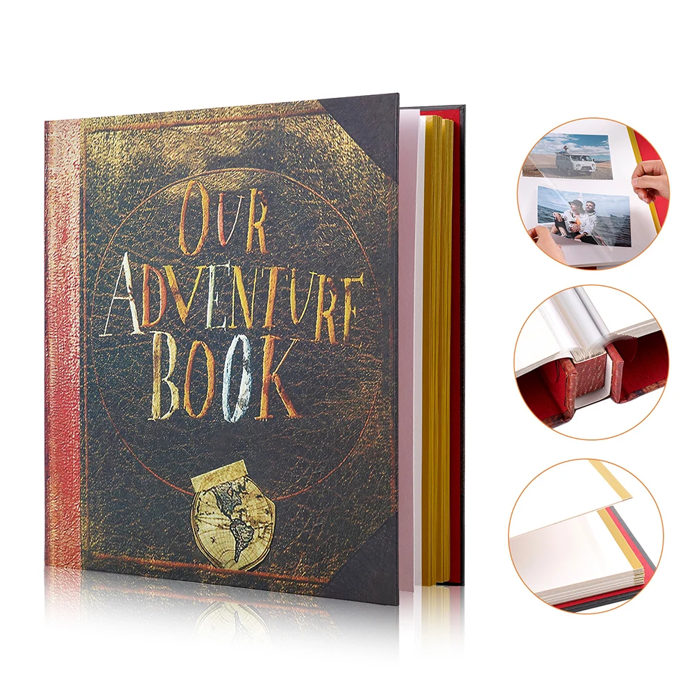 40 Pages Photo Album Our Adventure Book DIY Handmade Photo Sticker Retro Scrapbook Anniversary Birthday Memory Valentines Gift