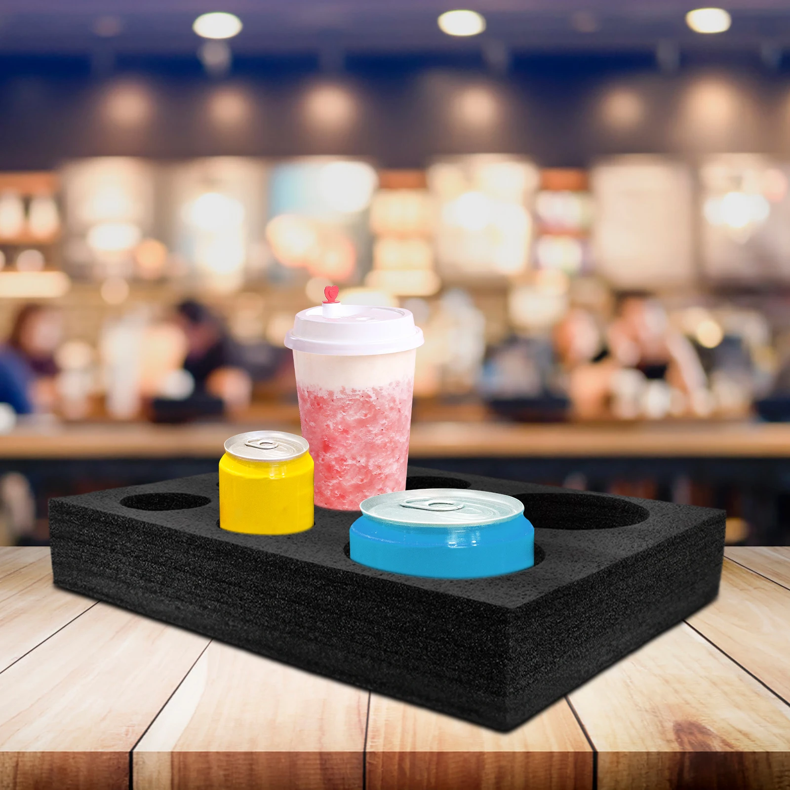 

Cup Holder Tray Beverage Takeout Milk Tea Drink Carrier Secure Slots Lightweight Practical Coffee Cup Storage Holder Foam Trays