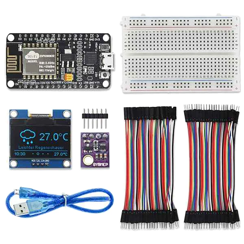 

Wifi Weather Station Kit BMP280 Temperature Humidity Pressure Sensor + OLED IIC LCD Display + Jumper Wire