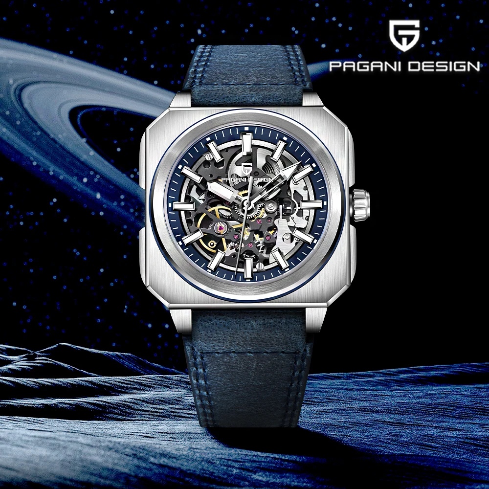 

Pagani design 2026new hollow men's mechanical watch classic brand sapphire waterproof automatic men's watch leather reloj hombre