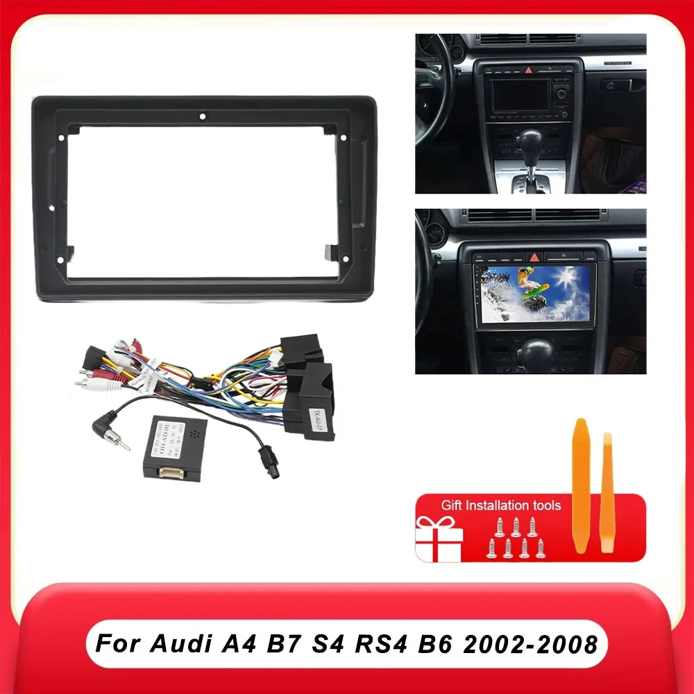 9 بوصة راديو السيارة فآسيا الإطار محول مع Canbus فك لأودي A4 B7 S4 RS4 B6 2002-2008 أندرويد نظام تحديد المواقع داش تركيب عدة #1