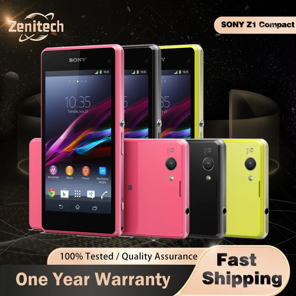 هاتف Sony Xperia Z1 Compact D5503 الأصلي Android 2GB RAM 4.3 "20.7MP 3G/4G رباعي النواة WIFI GPS 16GB Storage z1 مدمج