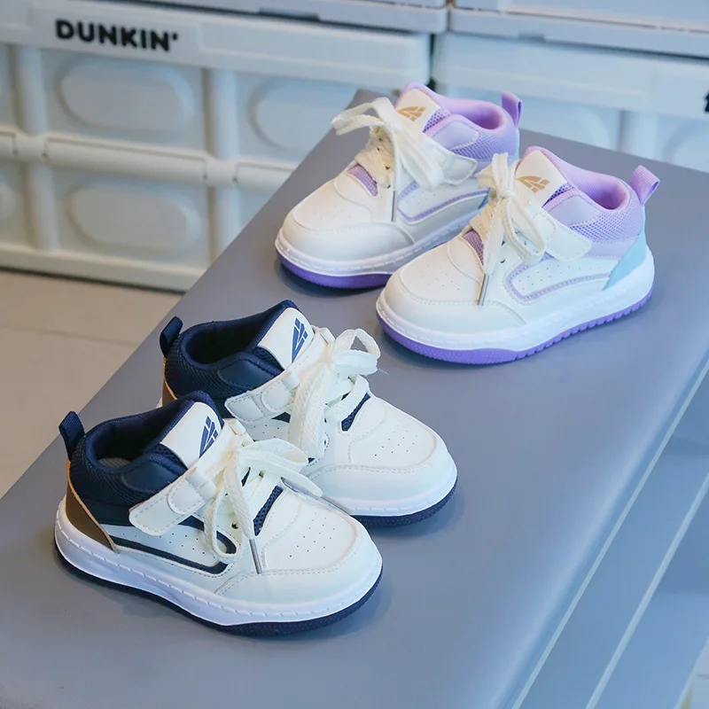 

Кроссовки 2026 Spring New Kids Sneakers Simple Versatile Girls' Casual Shoes Comfort Anti Slip Boys High Top Sports Shoes Tenis